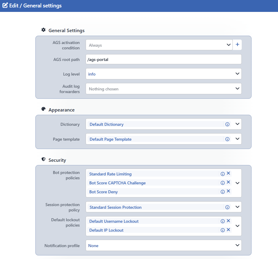 The General Settings Window - 1