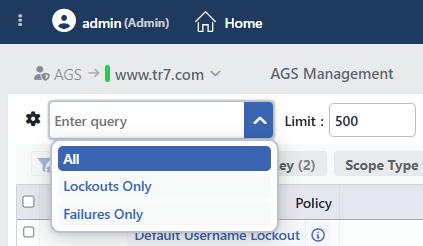 Lockout Record Type Options