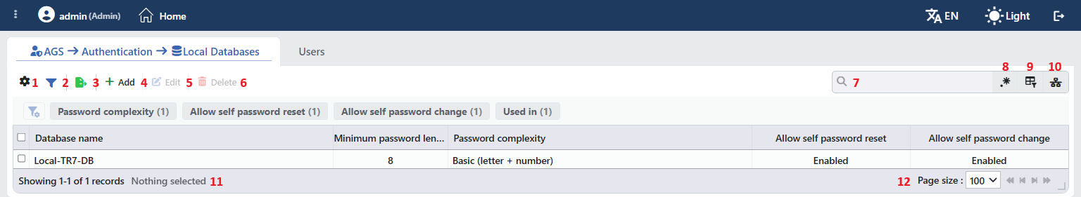 Local Databases Profiles Listing Form