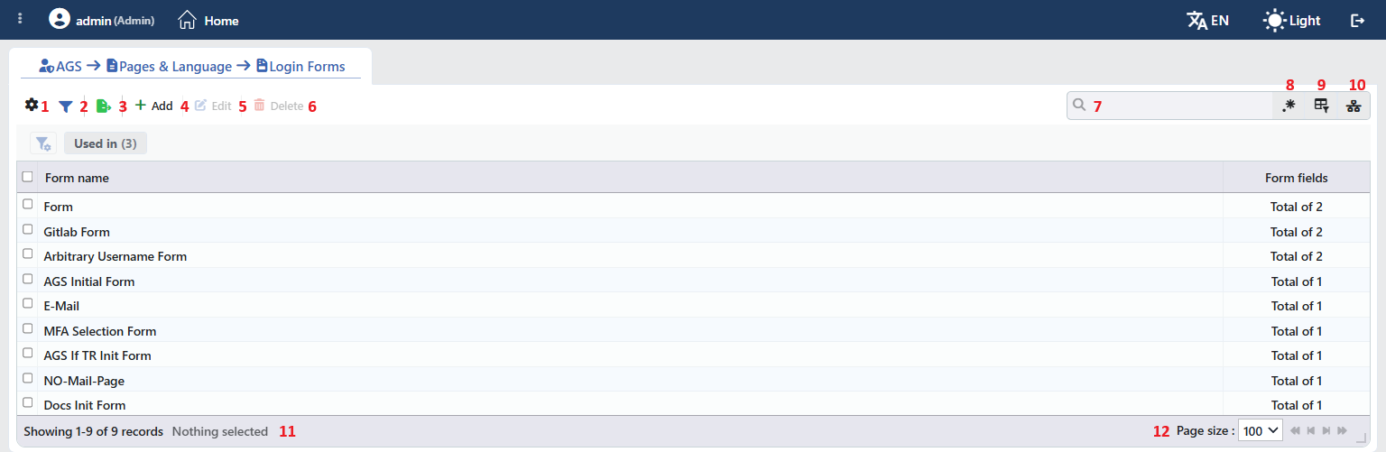 Login Forms Profiles Listing Form