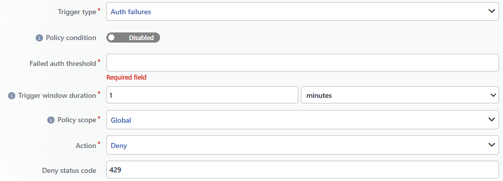 The Form While Auth failures Is Selected