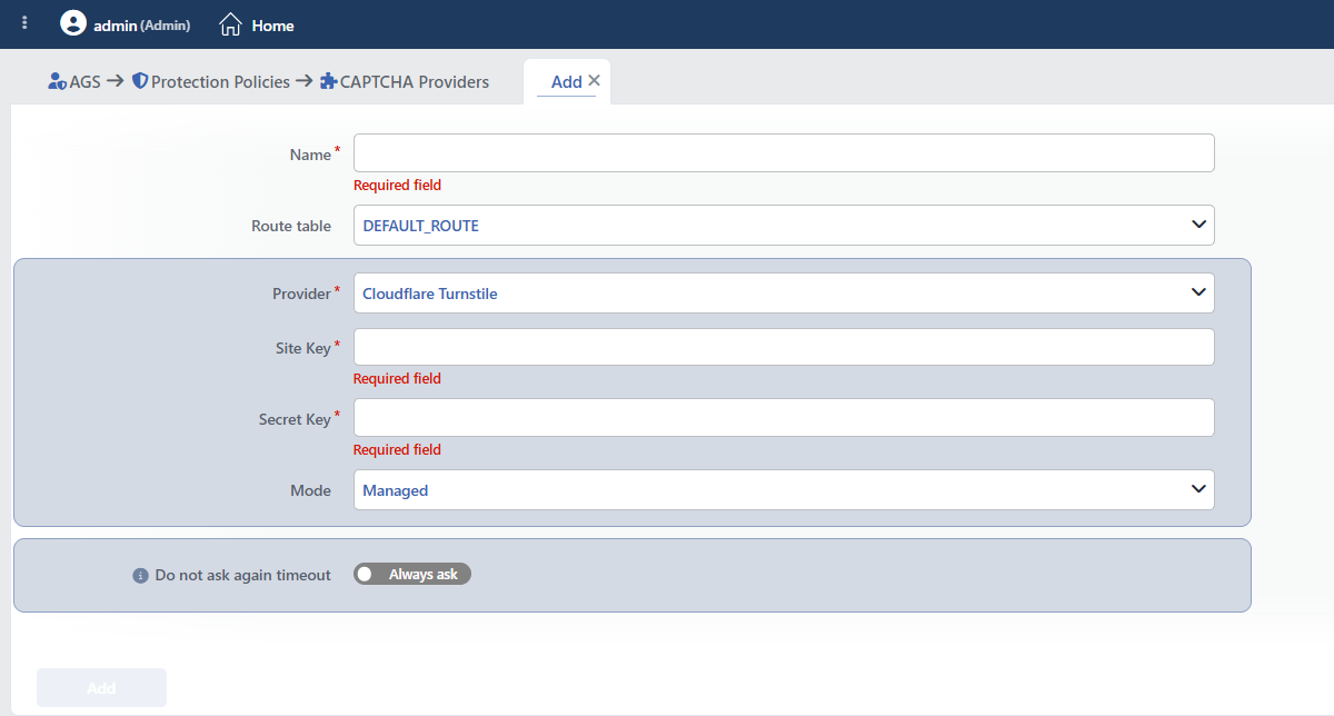 The Form While Cloudflare Turnstile Is Selected