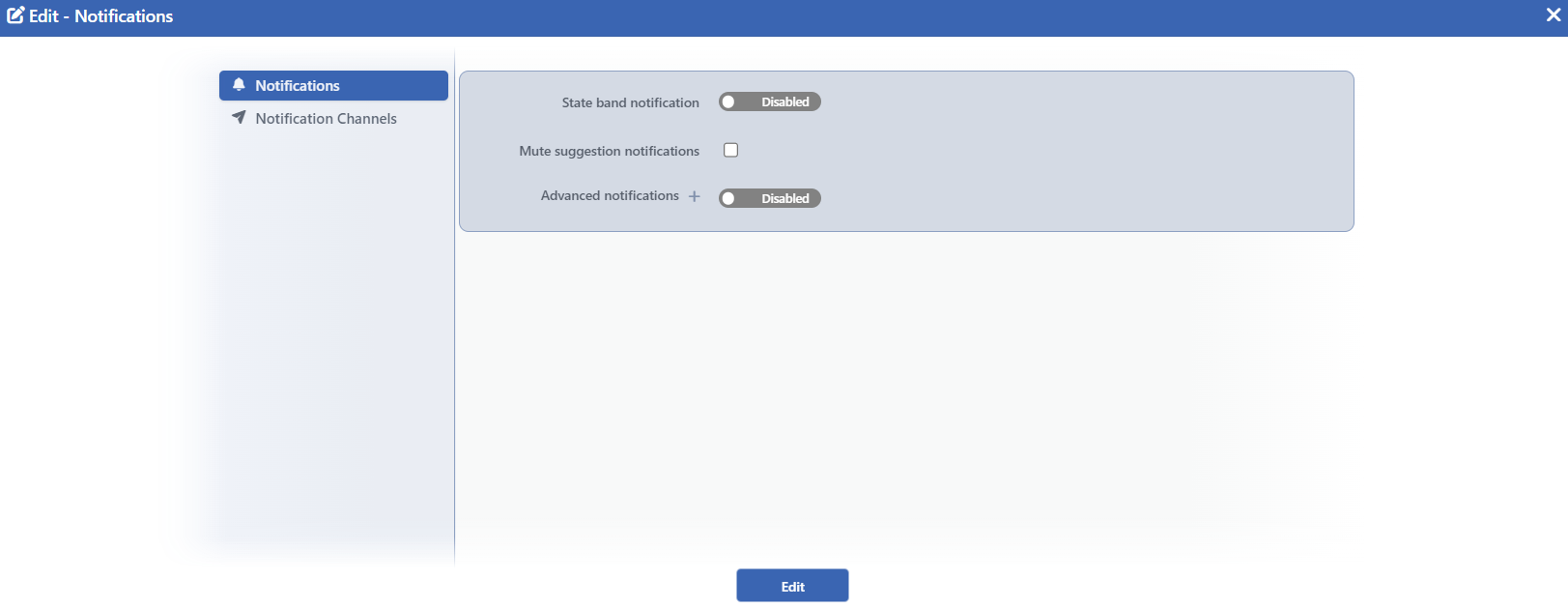 The Notifications Edit Screen