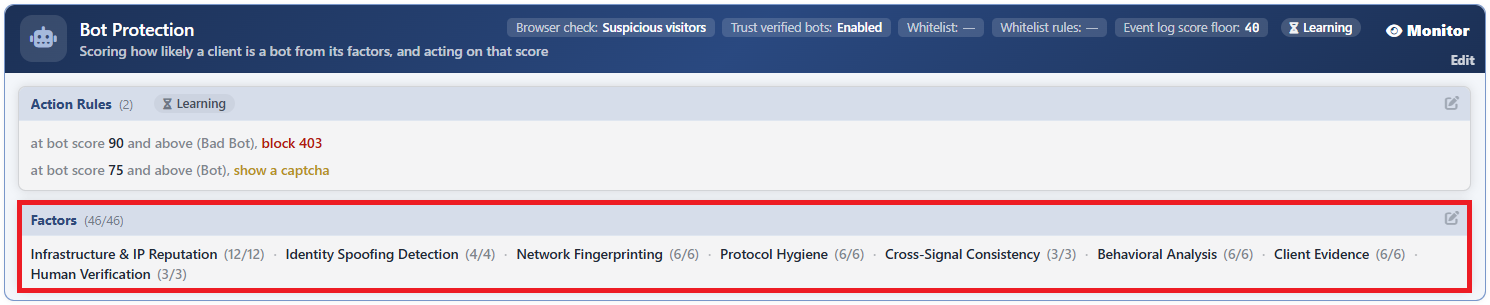 Bot Protection - The Factors Box