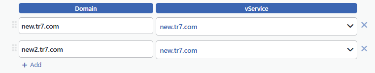The Domain and vService Selection