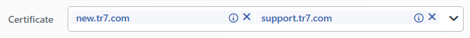 The Multiple Certificate Selection on the vService Editing Screen