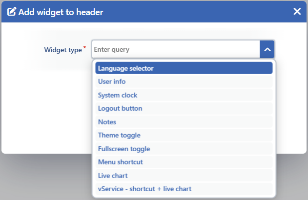 The Add Widget to Header Window