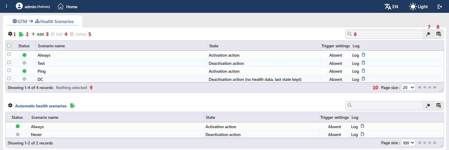 Health Scenarios Listing Form