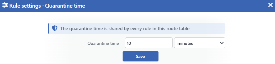 The Rule Settings · Quarantine Time Screen