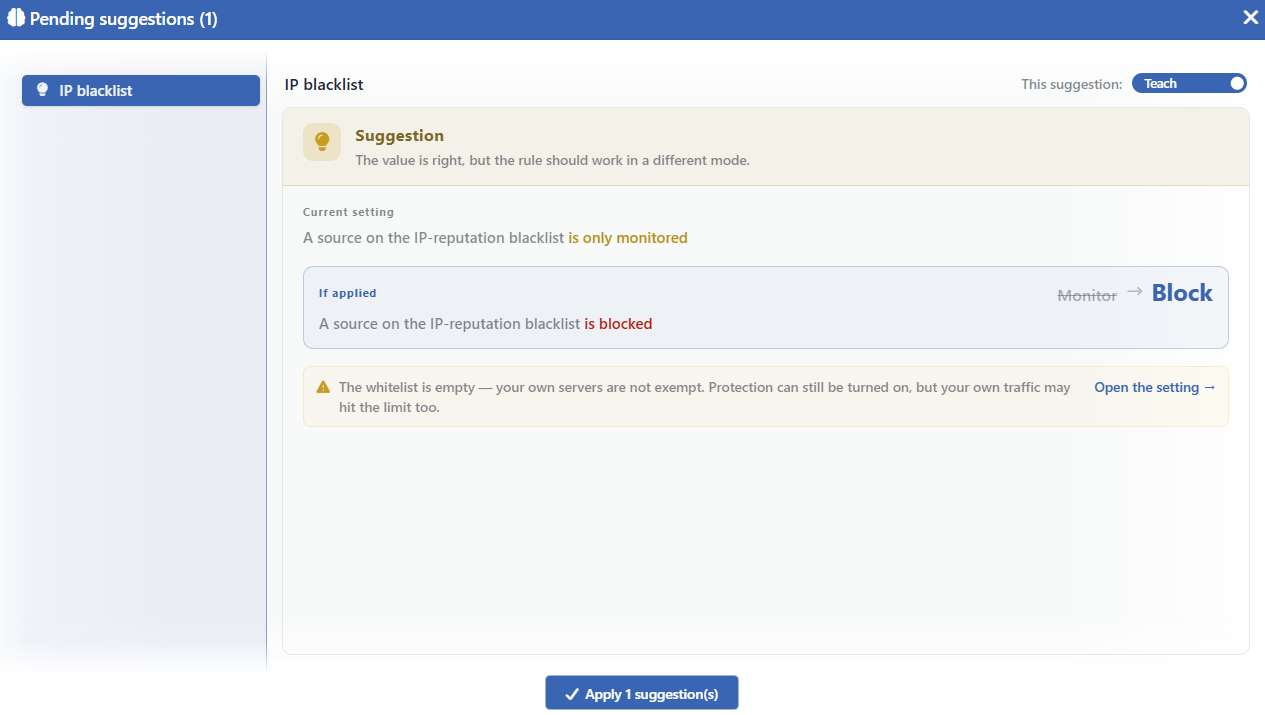 The Pending Suggestions Window