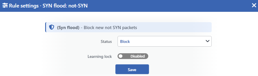 SYN Flood: Not-SYN Edit Screen