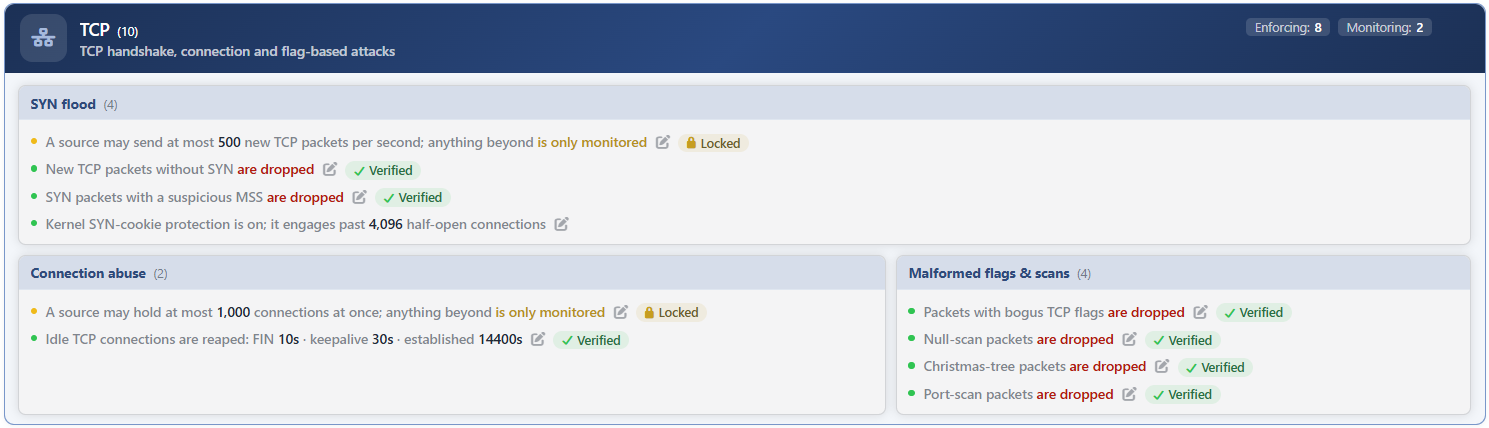 L4 DDoS Management - The TCP Band