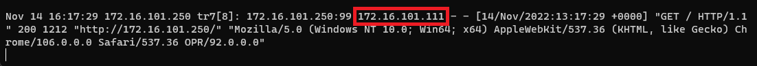 The original IP: 172.16.101.111