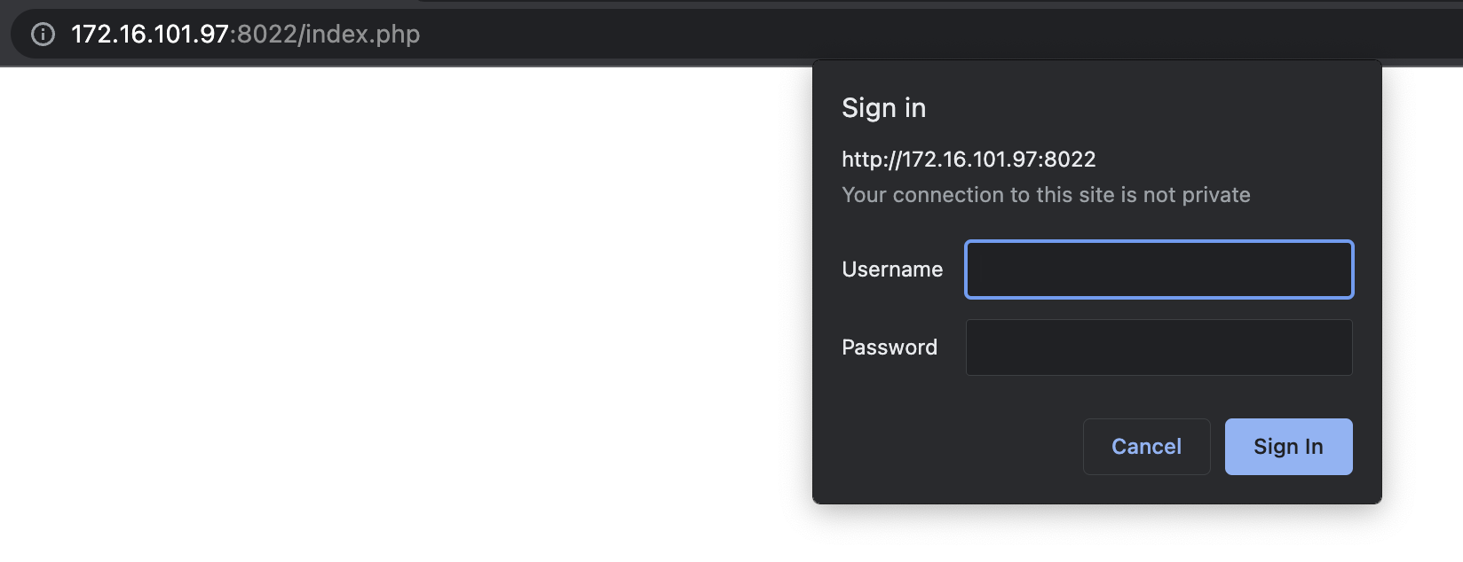 The HTTP Basic Authentication Login Window in the Browser