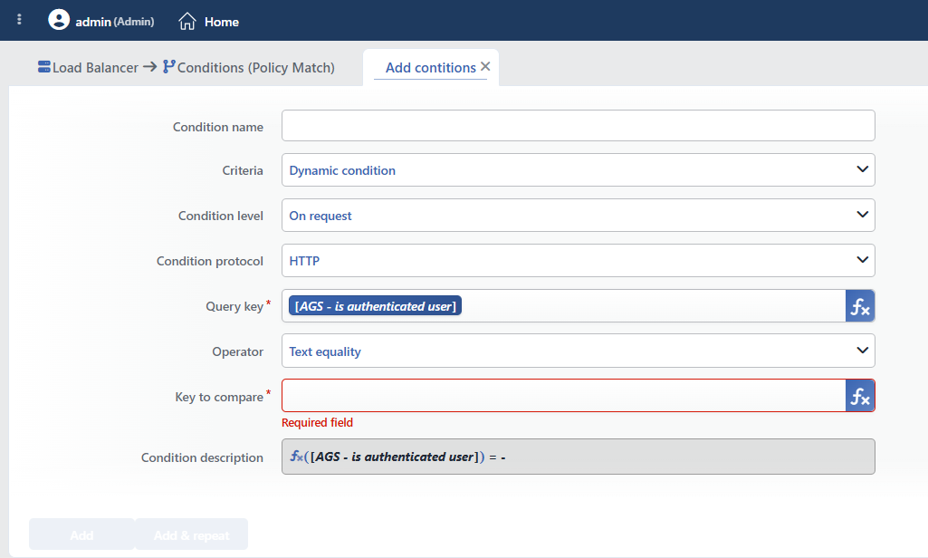Dynamic Condition Add Form
