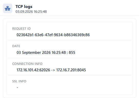 Preview of the Selected TCP Log