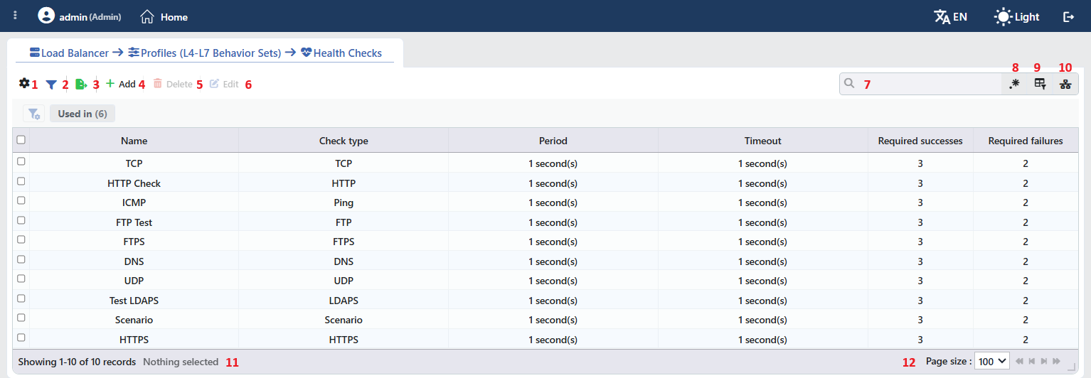 Health Checks Profiles Listing Form
