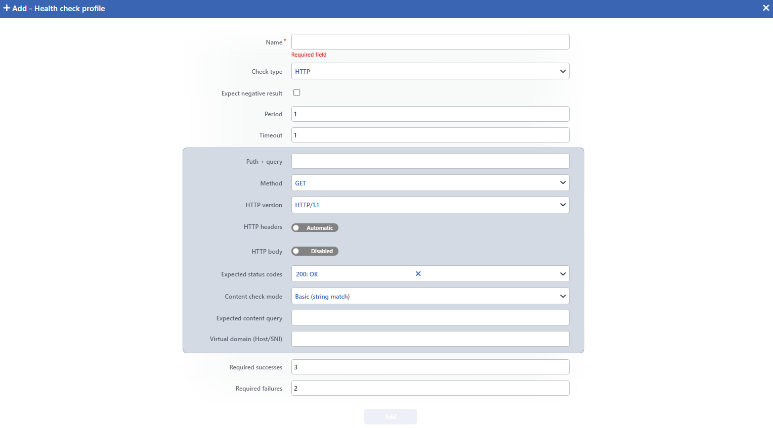 Adding a New Health Checks profile