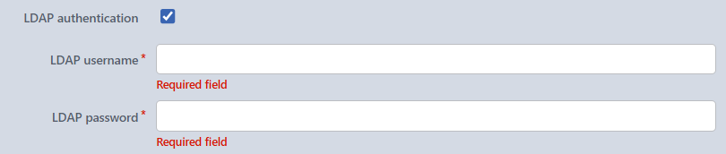 The LDAP Authentication Settings