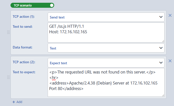 A Two-Step TCP Scenario Example