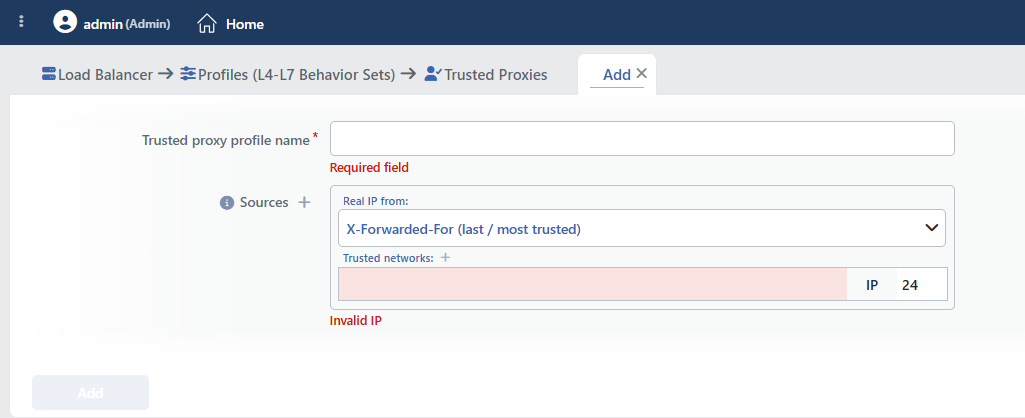 The Profile Add Form
