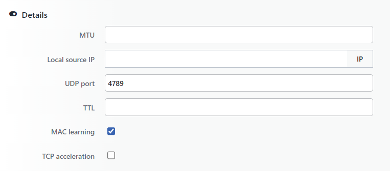 The VXLAN Details Section