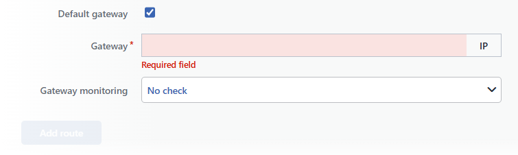 While Default Gateway Is Checked