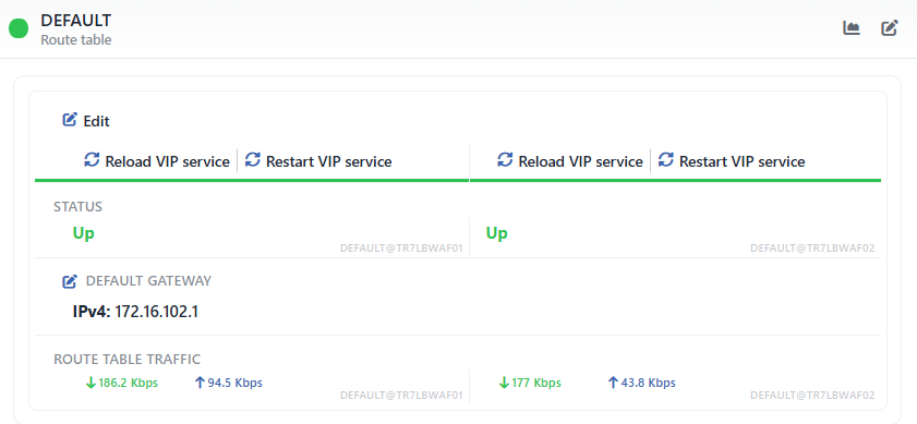 The Preview of the Selected Route Table