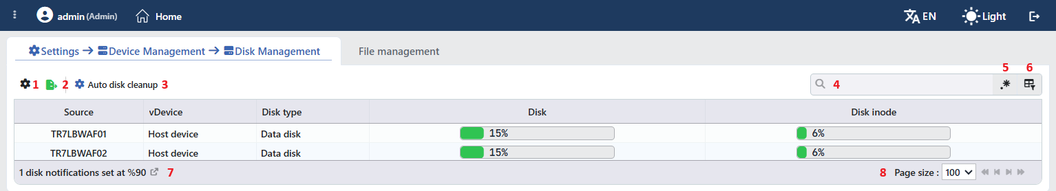 The Disk State Tab