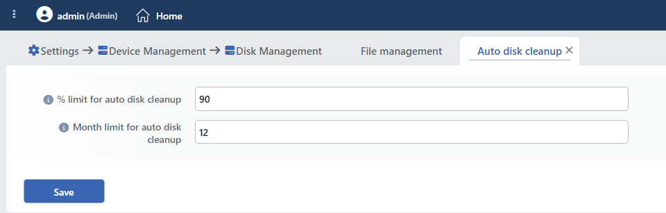 The Auto Disk Cleanup Screen