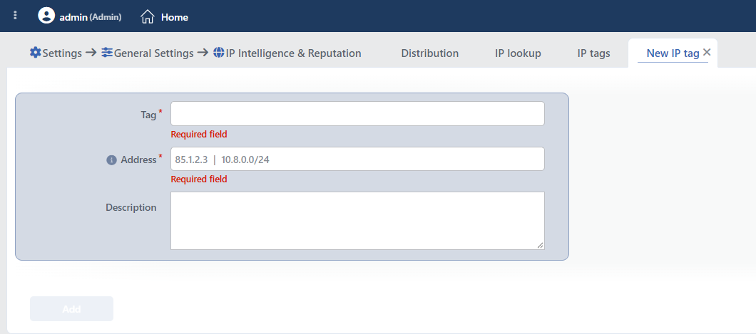 IP Tag Add Form