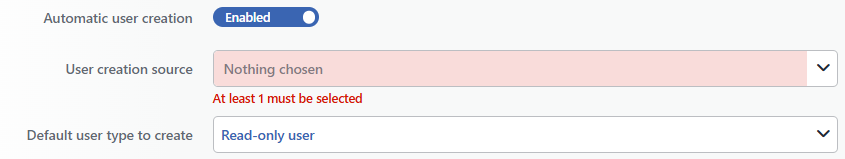 While Automatic User Creation Is On