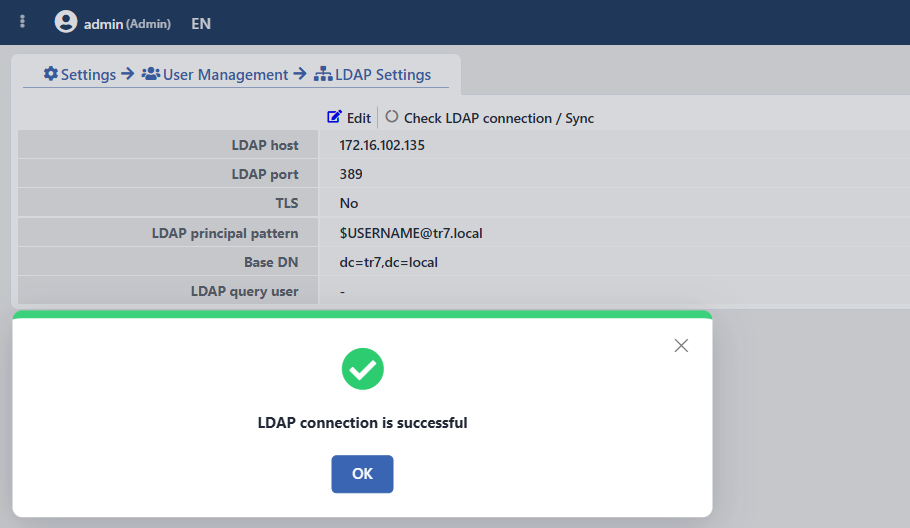 The Connection Check: Successful