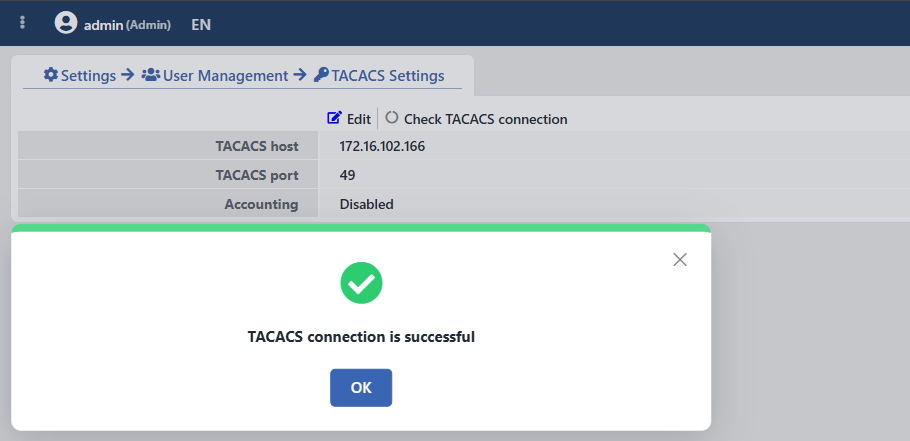 The Connection Check: Successful