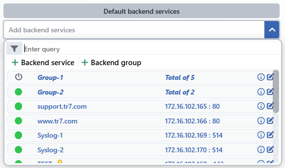 Backend Service Selection