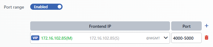 Port Range Configuration