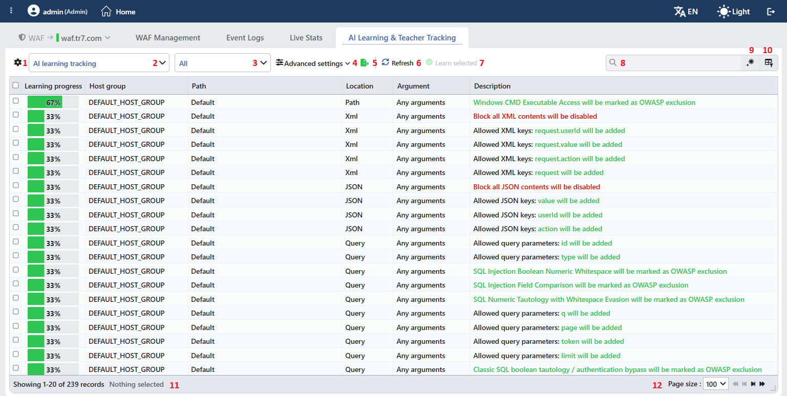 The AI Learning Tracking Screen