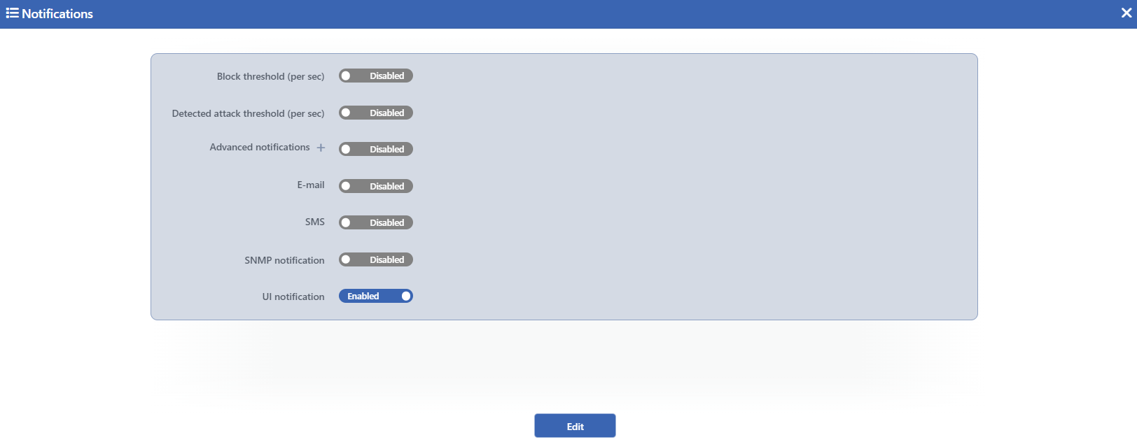 The Notifications Edit Screen