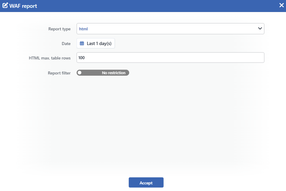 The Generate Report Form