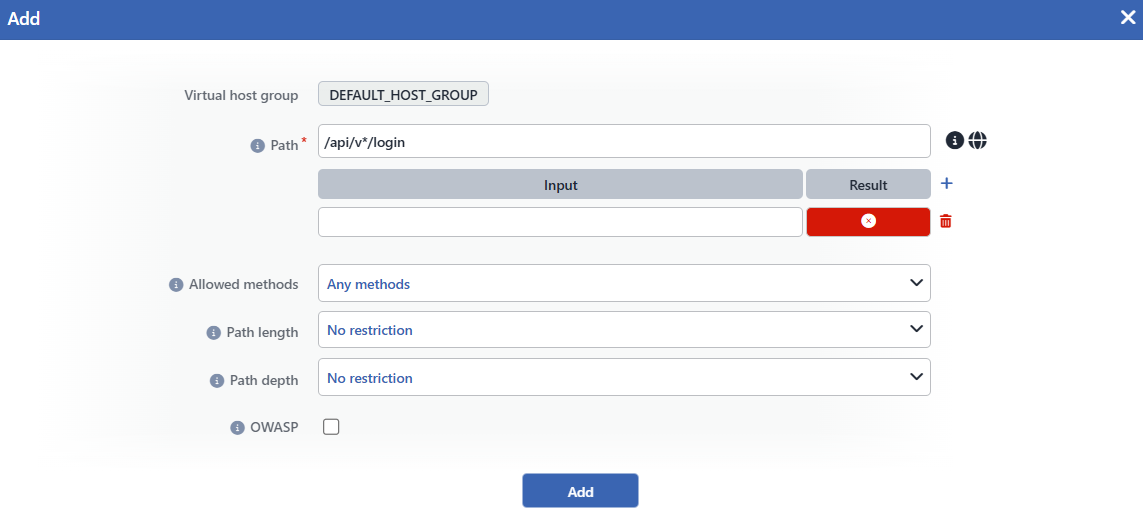 The Page Type Add Screen (Glob Path)