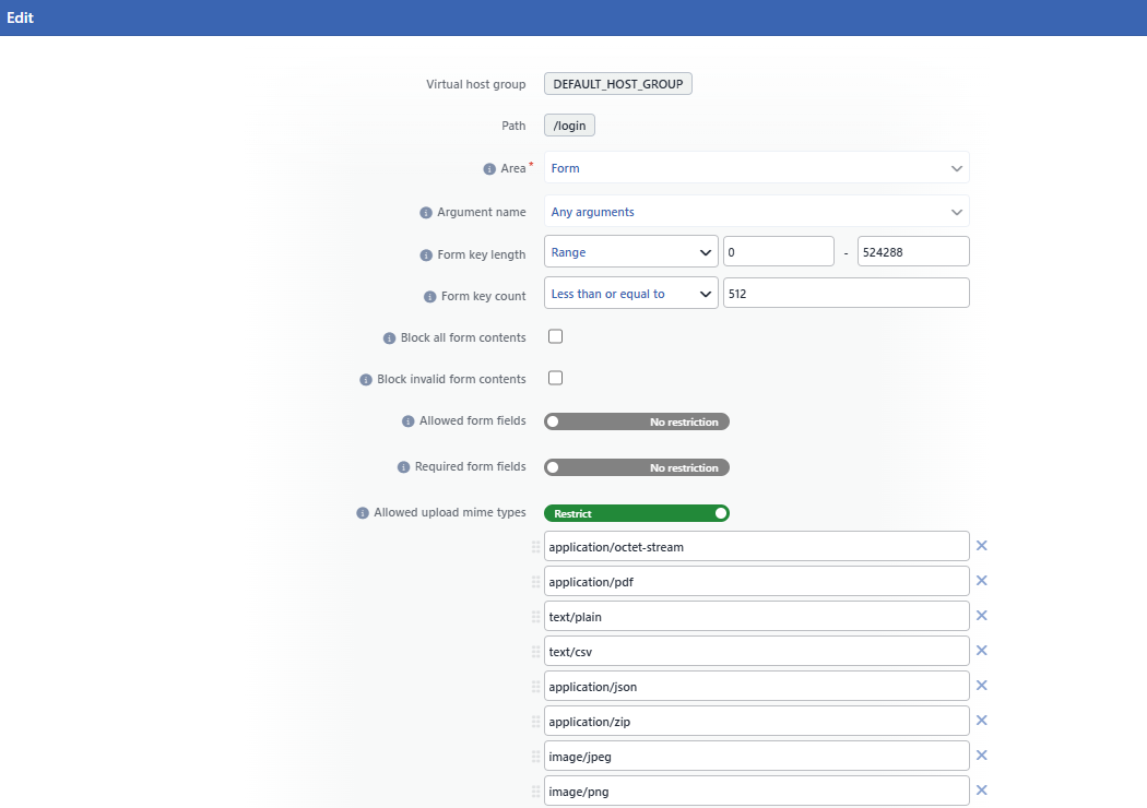 The Add Common Rule for Form Screen - 1