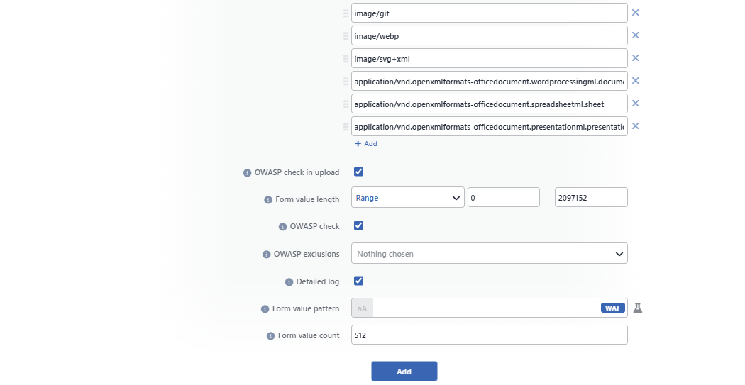 The Add Common Rule for Form Screen - 2