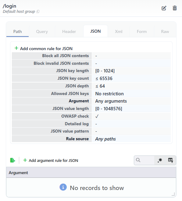 The Detail Panel - The JSON Tab